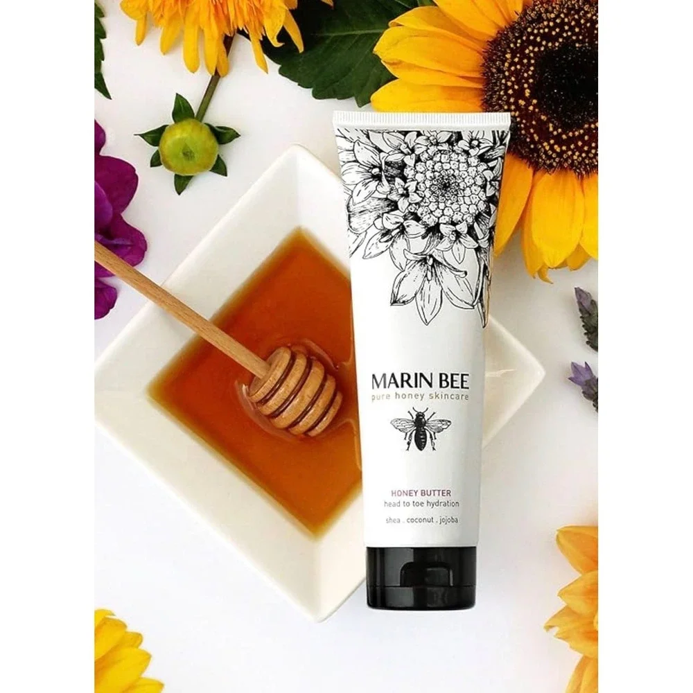 Marin Bee Pure Honey Skincare Butter Body Cream‎ 4oz Shea Coconut Jojoba NEW